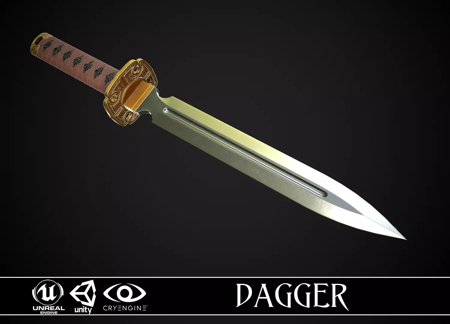 Dagger A1 Low-poly 3D model_0