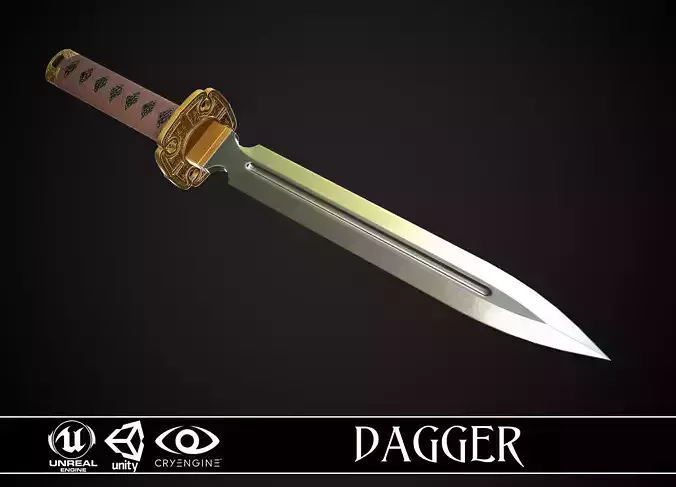 Dagger A1 Low-poly 3D model