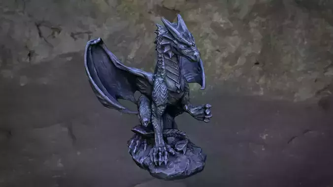 3D Scanned Dragon Statue 02
