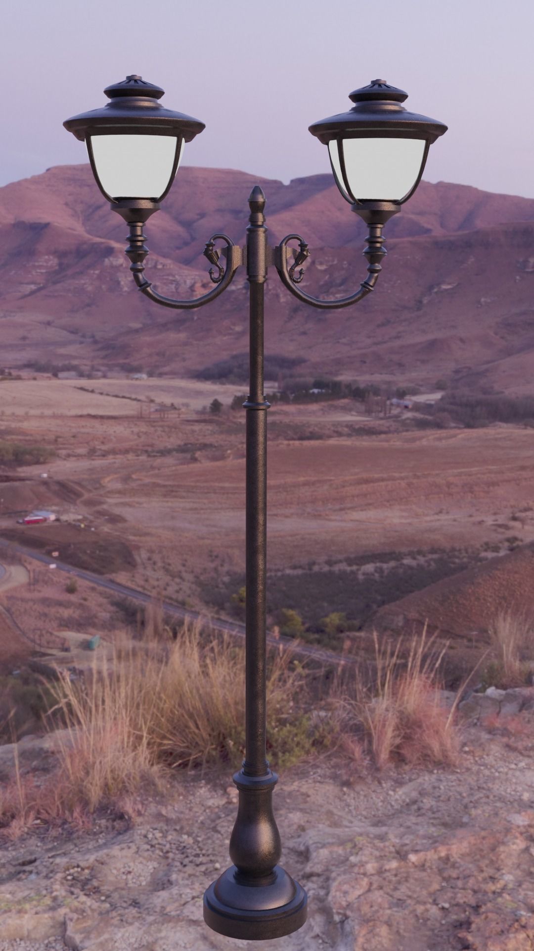 Street light Low-poly 3D model_3