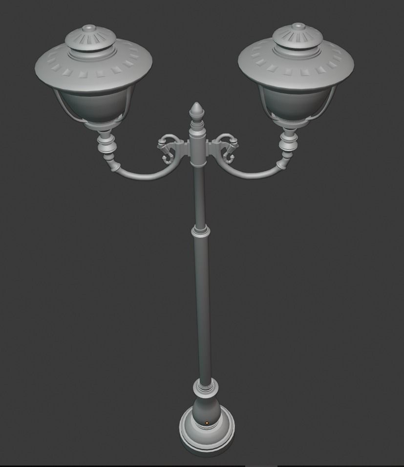 Street light Low-poly 3D model_9