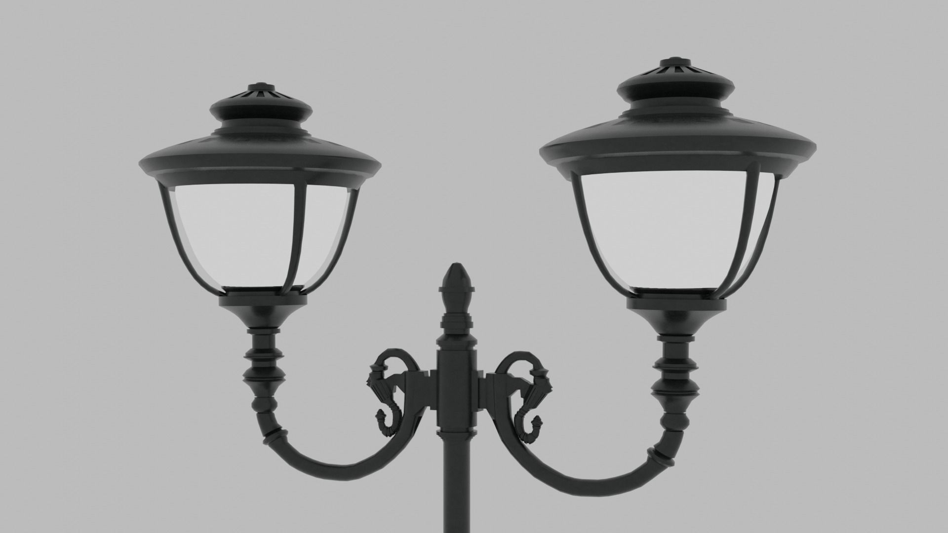 Street light Low-poly 3D model_1