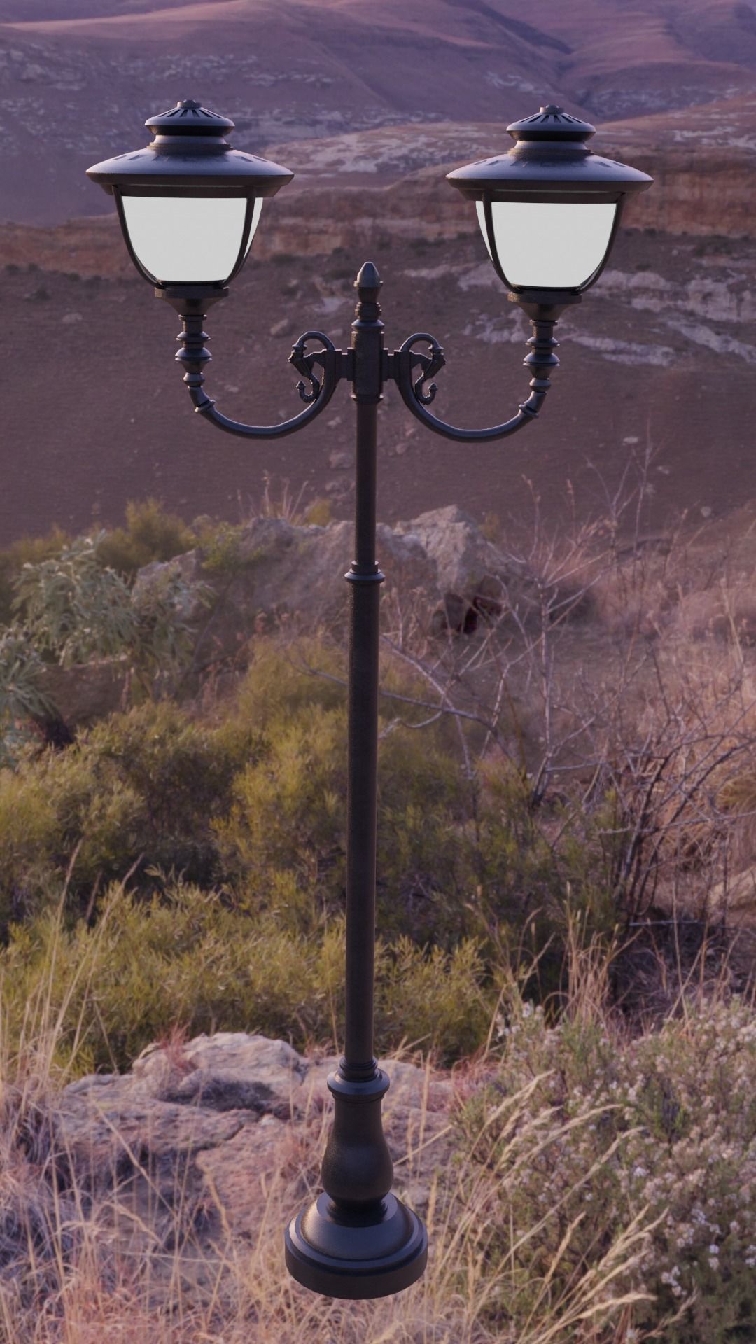 Street light Low-poly 3D model_4