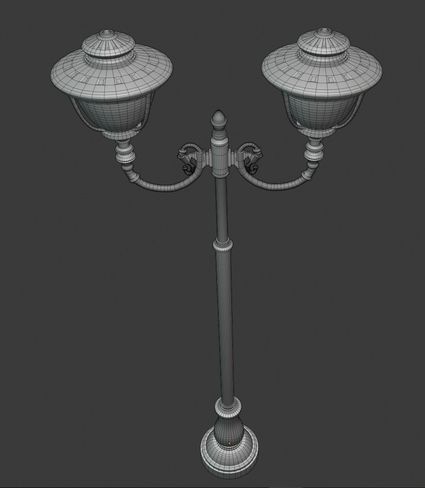 Street light Low-poly 3D model_2