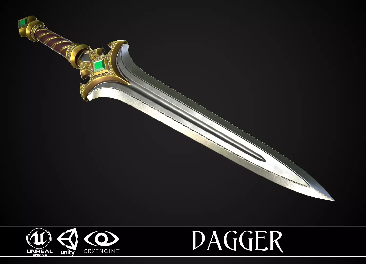 Dagger A3 Low-poly 3D model_0