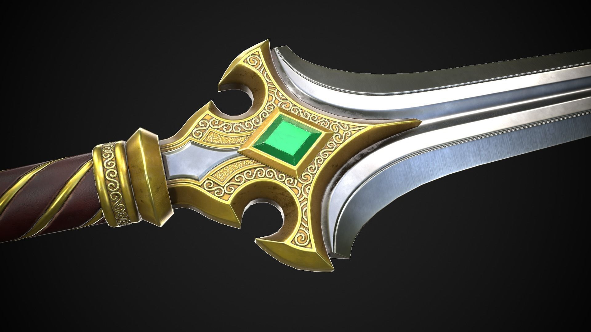 Dagger A3 Low-poly 3D model_5
