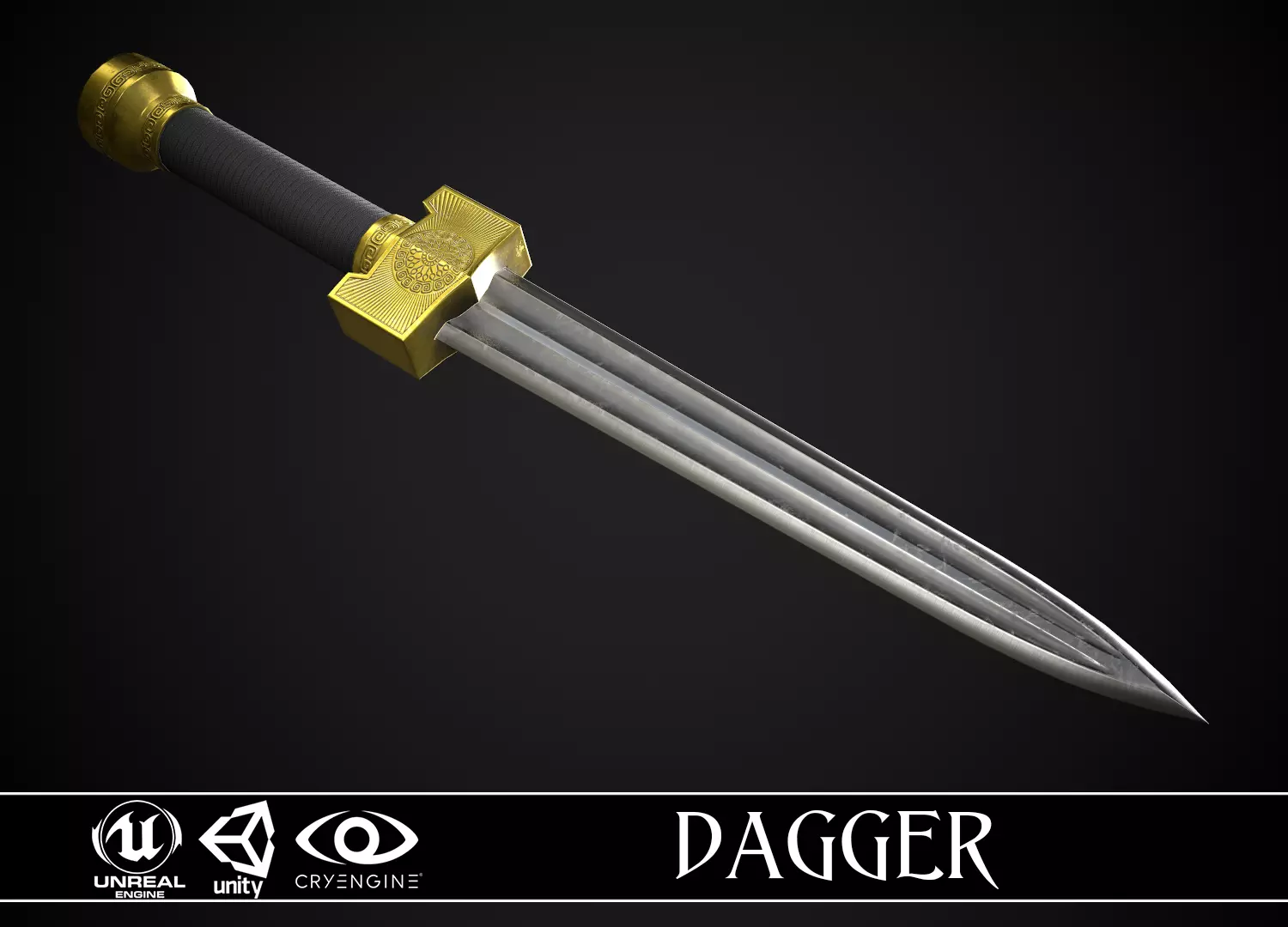 Dagger A4 Low-poly 3D model