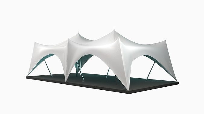 Crown tent Low-poly 3D model