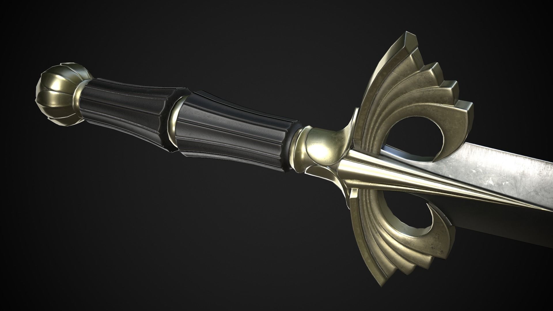 Dagger A5 Low-poly 3D model_8