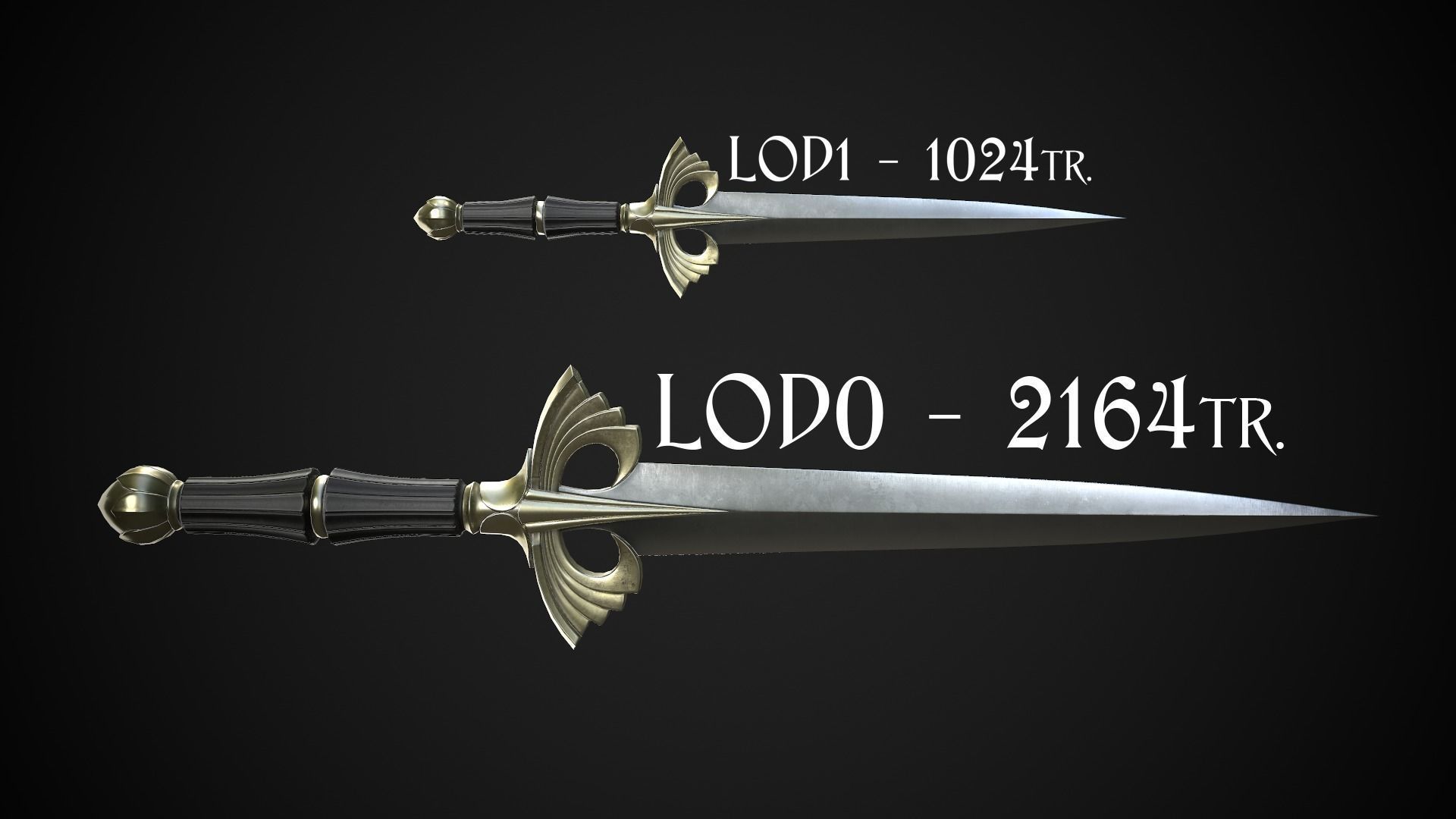Dagger A5 Low-poly 3D model_9
