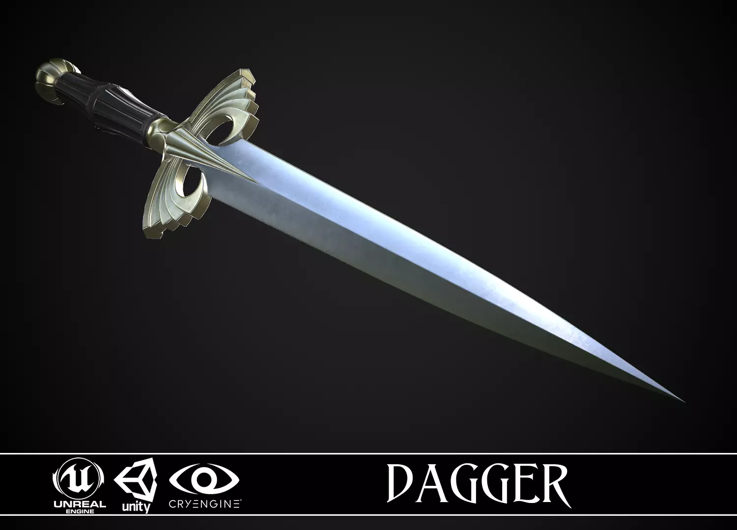 Dagger A5 Low-poly 3D model_0