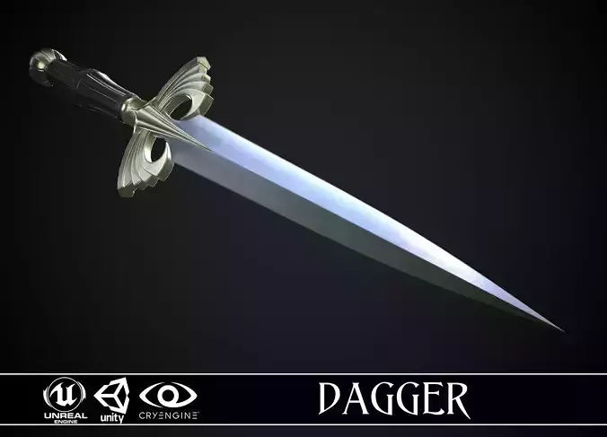 Dagger A5 Low-poly 3D model