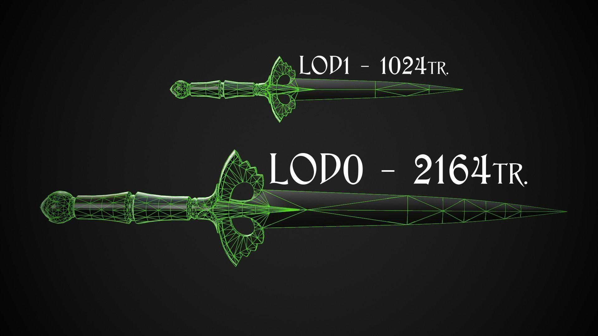 Dagger A5 Low-poly 3D model_10