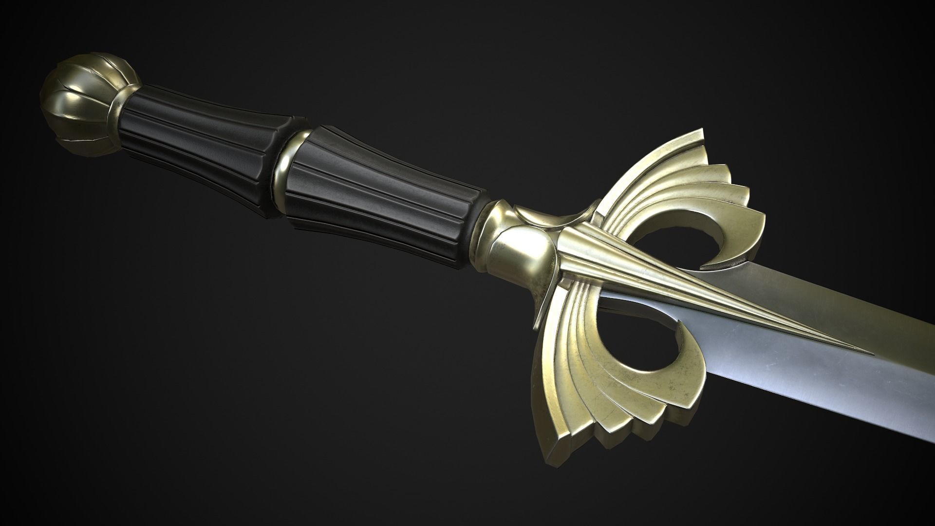 Dagger A5 Low-poly 3D model_4