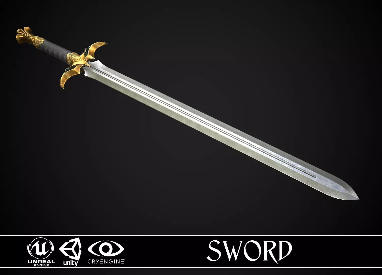 Sword A2 Low-poly 3D model