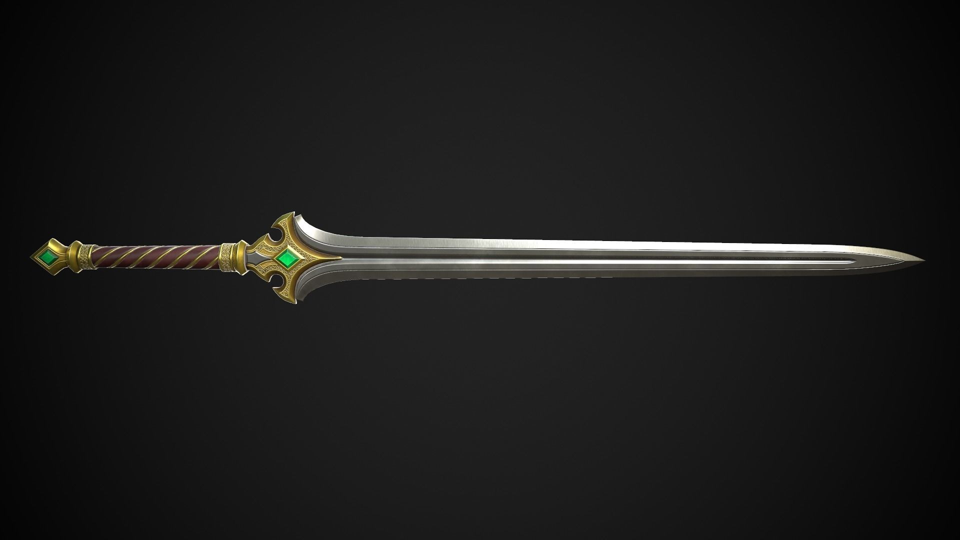 Sword A3 Low-poly 3D model_2