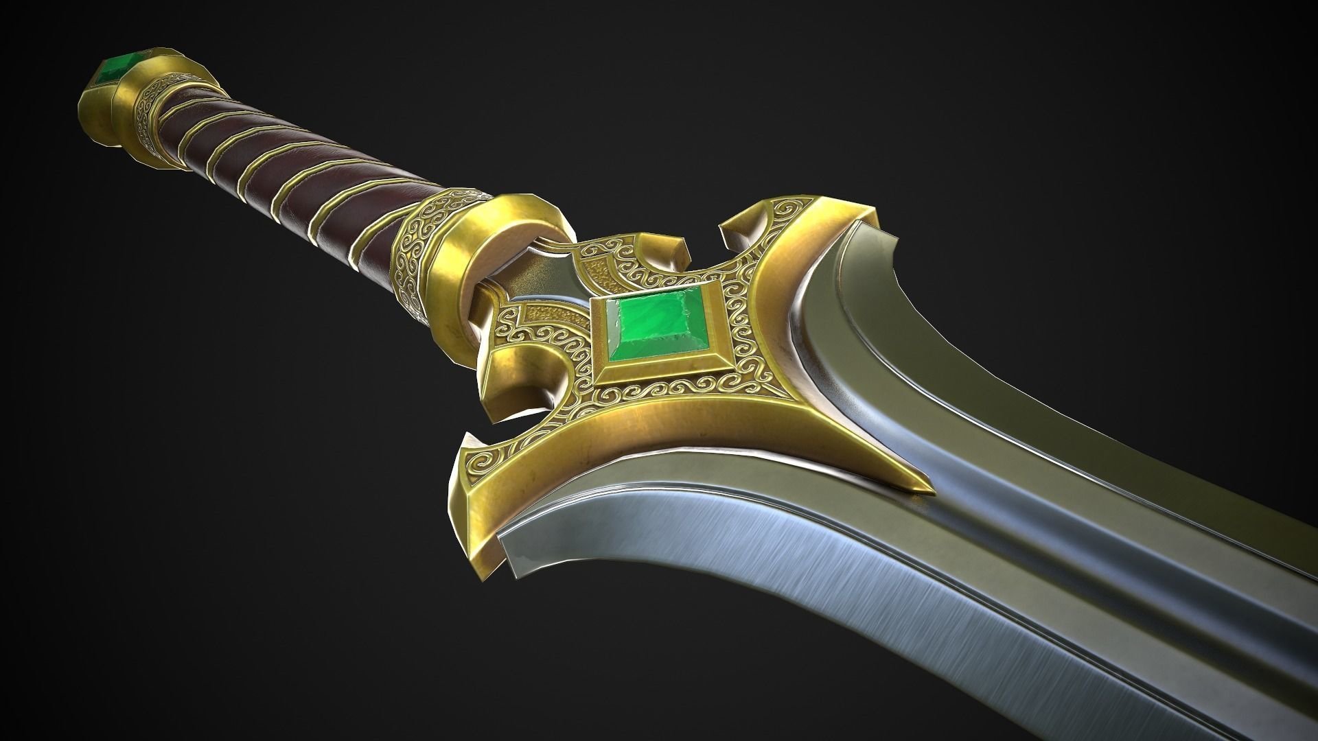 Sword A3 Low-poly 3D model_6