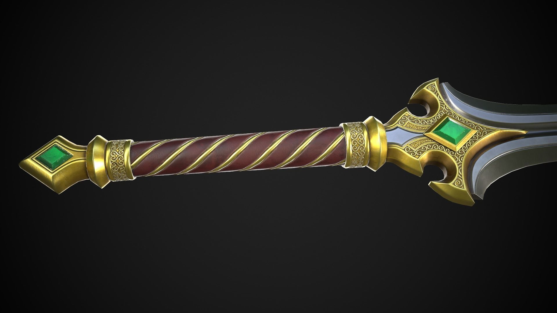 Sword A3 Low-poly 3D model_5