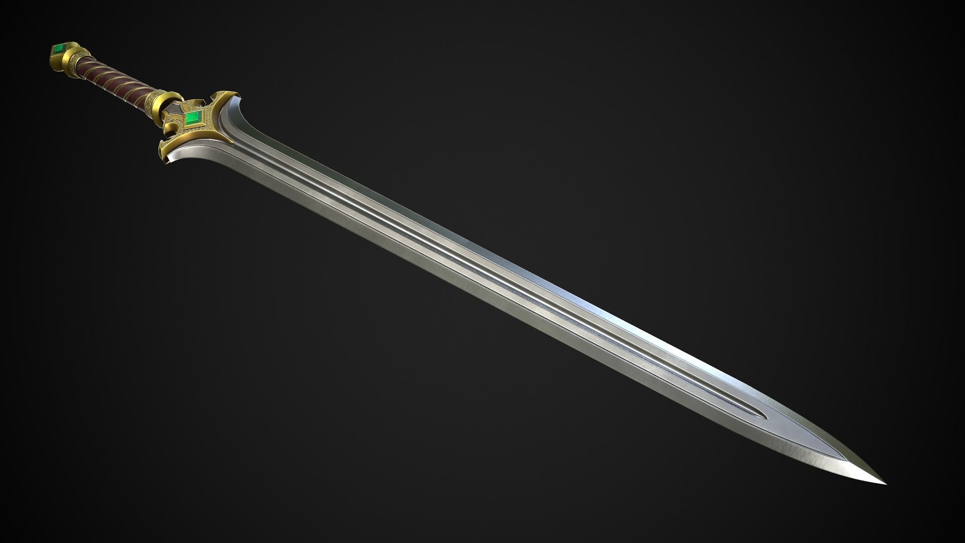 Sword A3 Low-poly 3D model_3