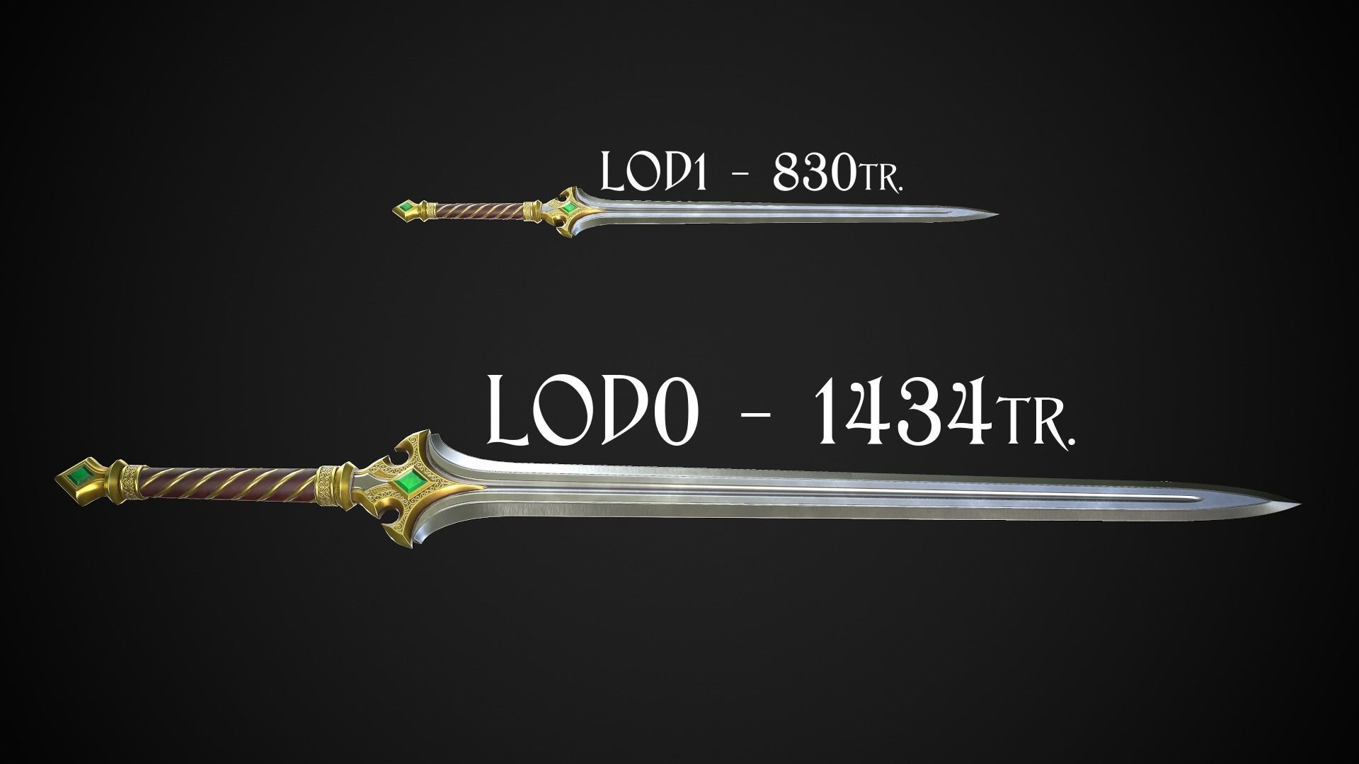 Sword A3 Low-poly 3D model_1