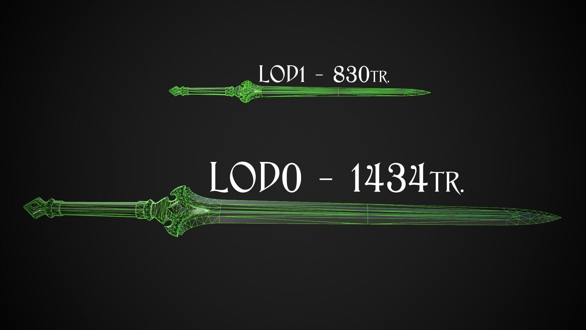 Sword A3 Low-poly 3D model_7