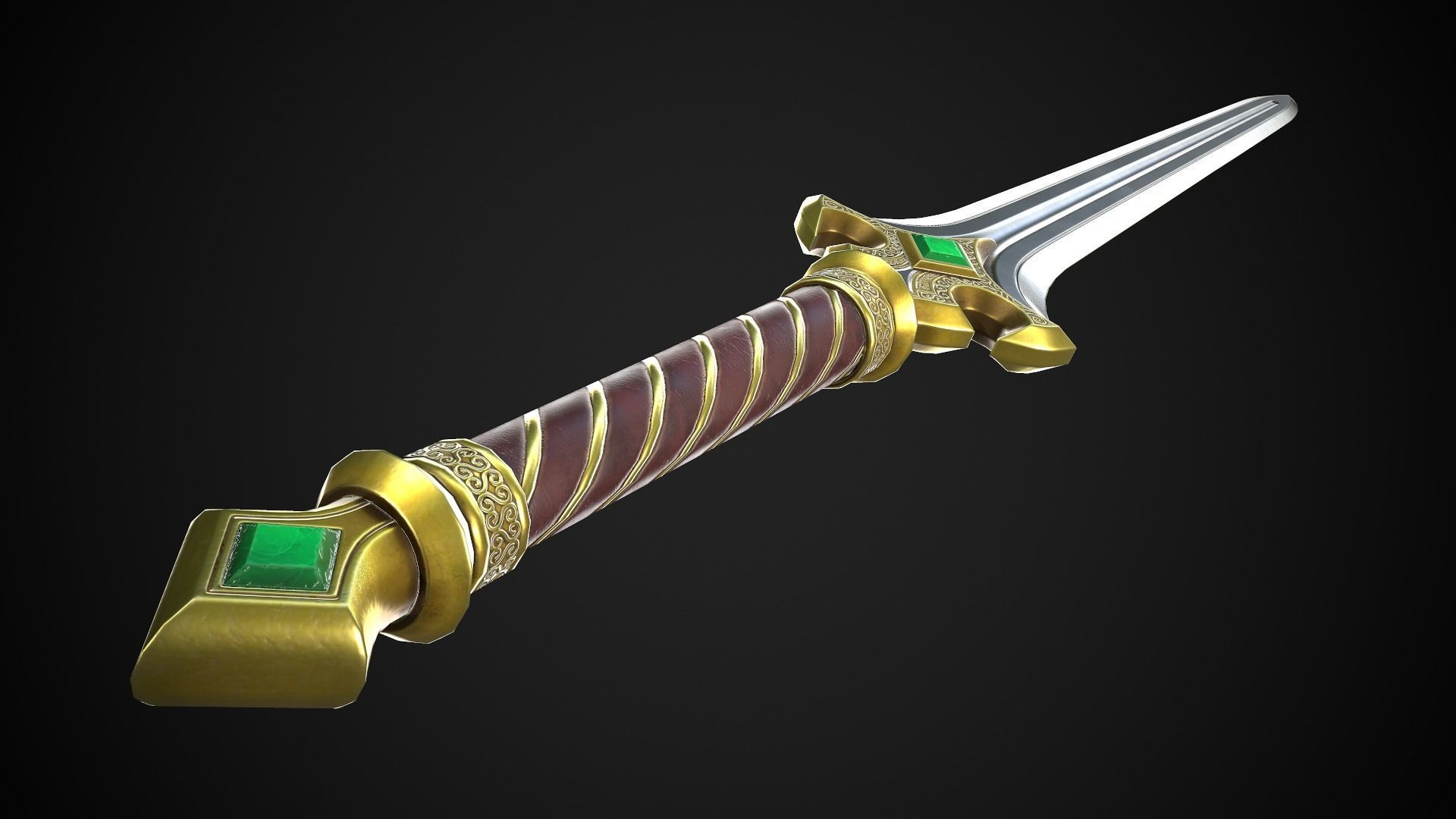 Sword A3 Low-poly 3D model_4