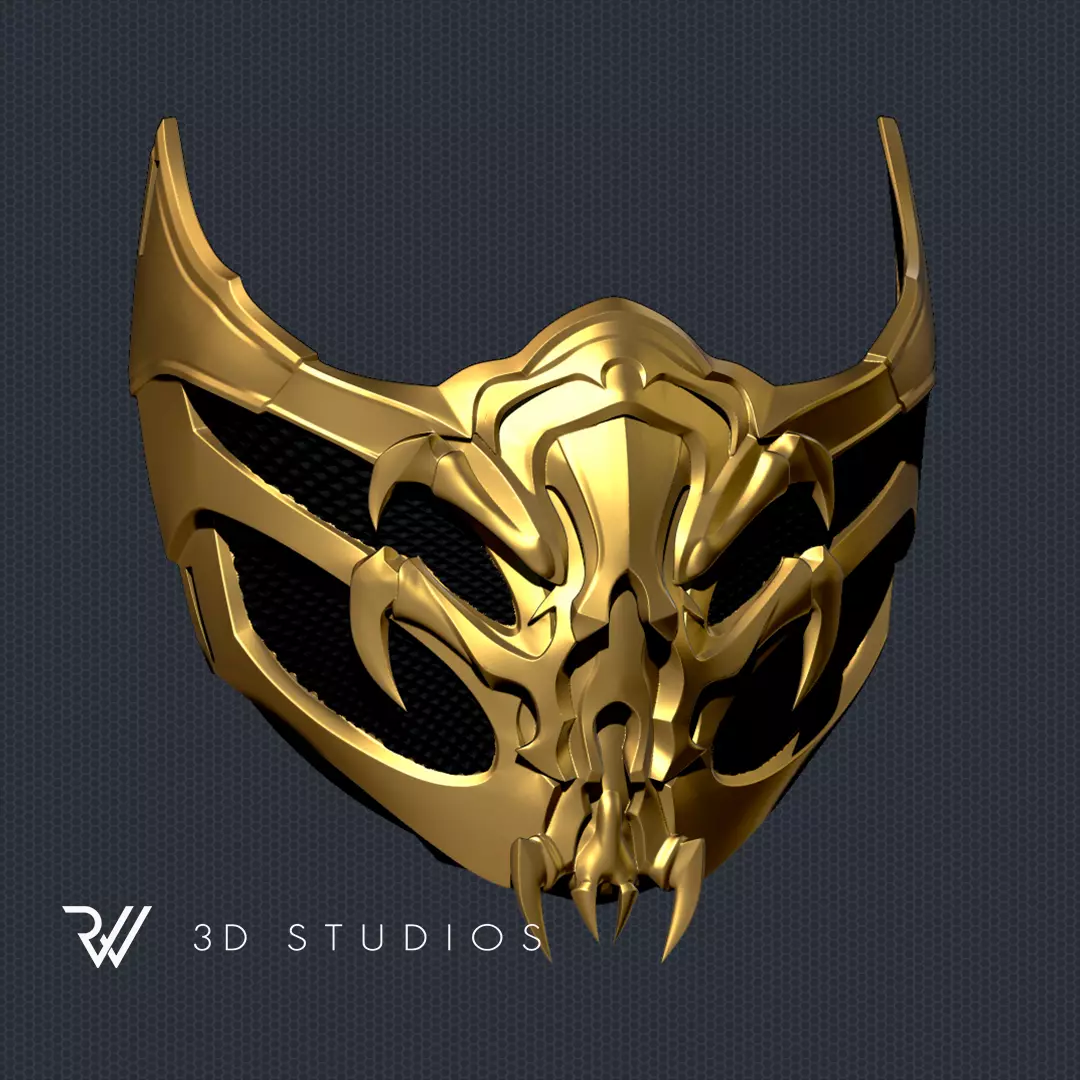 MK11 Aftermath Scorpion Mask - STL File 3D print model_0