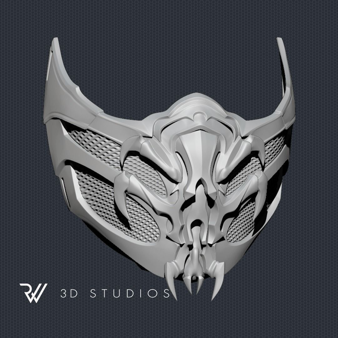 MK11 Aftermath Scorpion Mask - STL File 3D print model_3