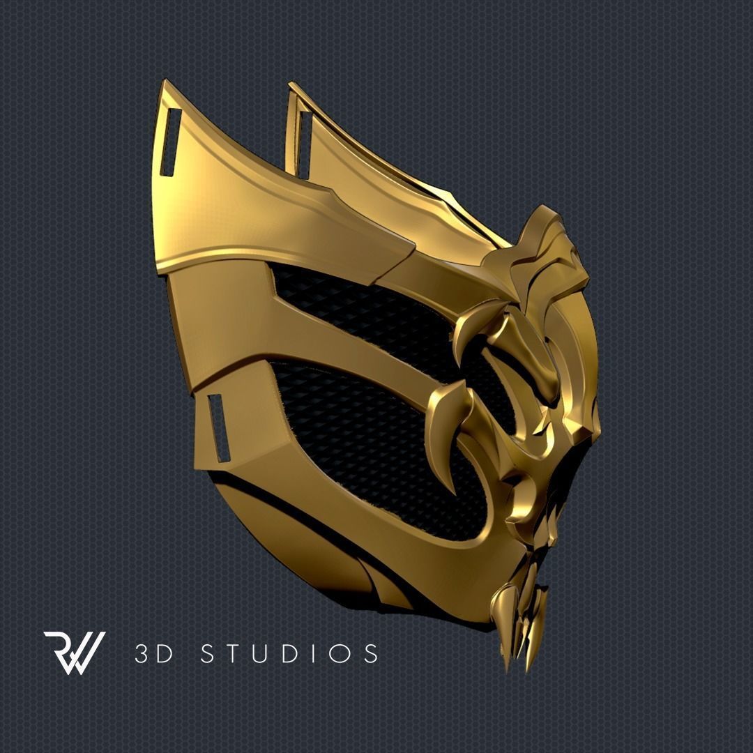 MK11 Aftermath Scorpion Mask - STL File 3D print model_1