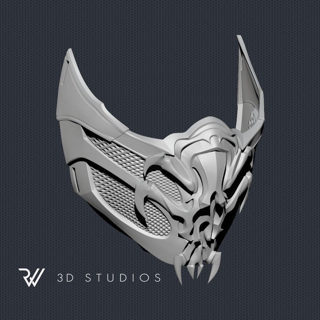 MK11 Aftermath Scorpion Mask - STL File 3D print model_5