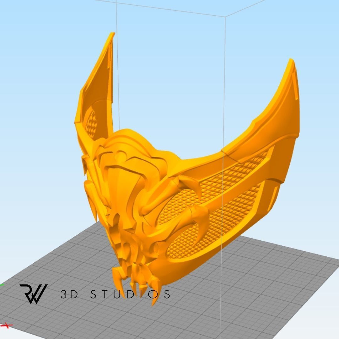 MK11 Aftermath Scorpion Mask - STL File 3D print model_6