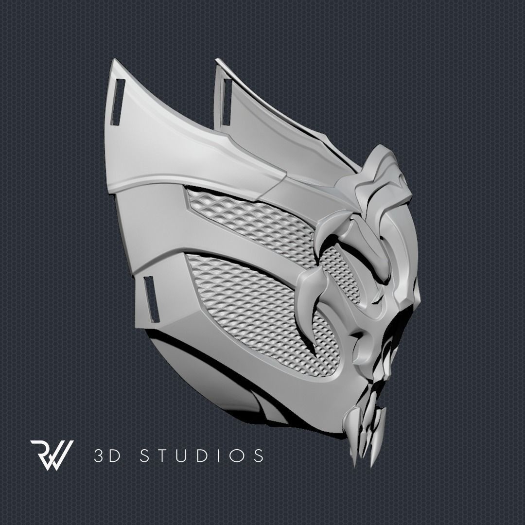 MK11 Aftermath Scorpion Mask - STL File 3D print model_4