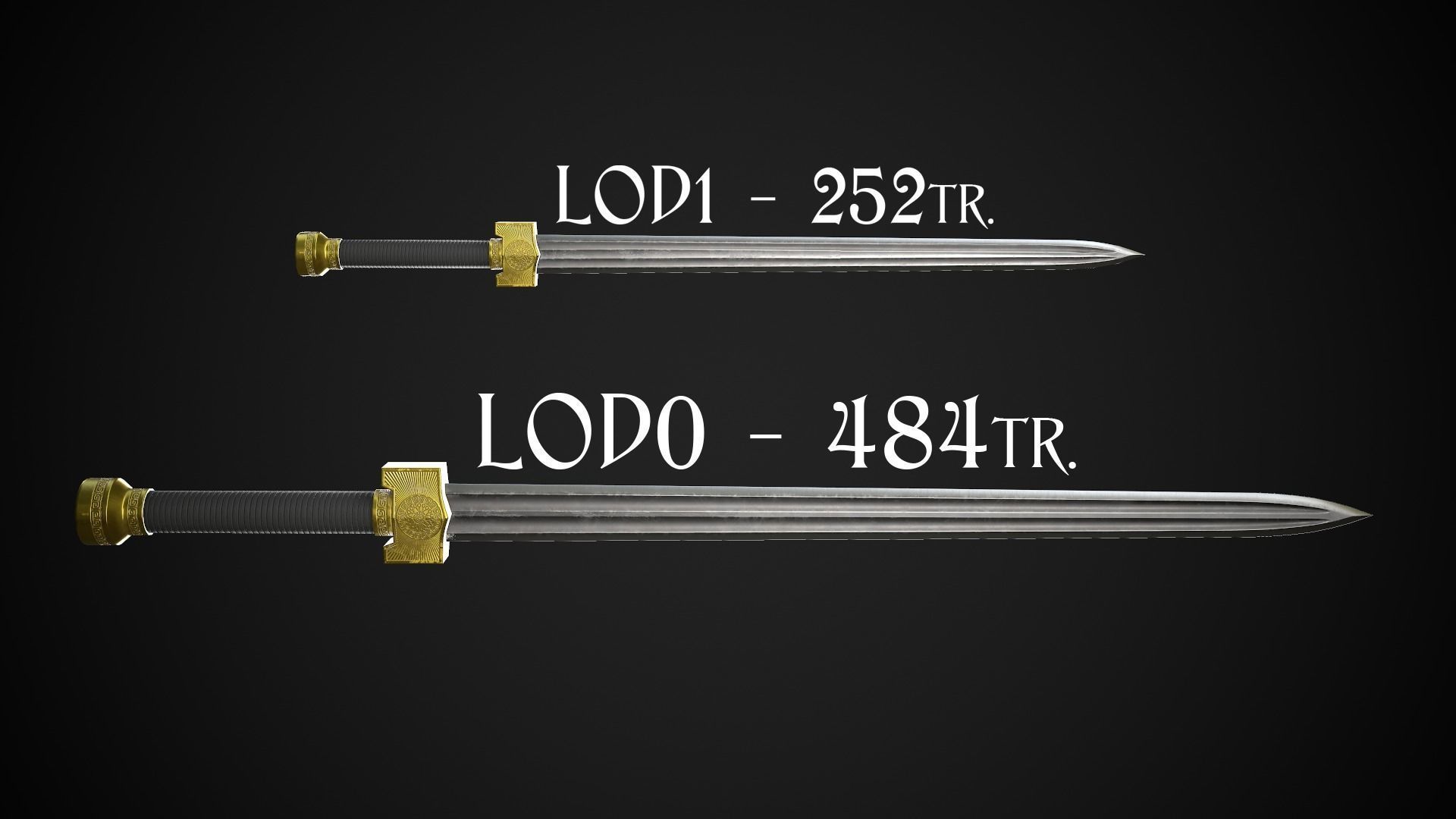 Sword A4 Low-poly 3D model_1