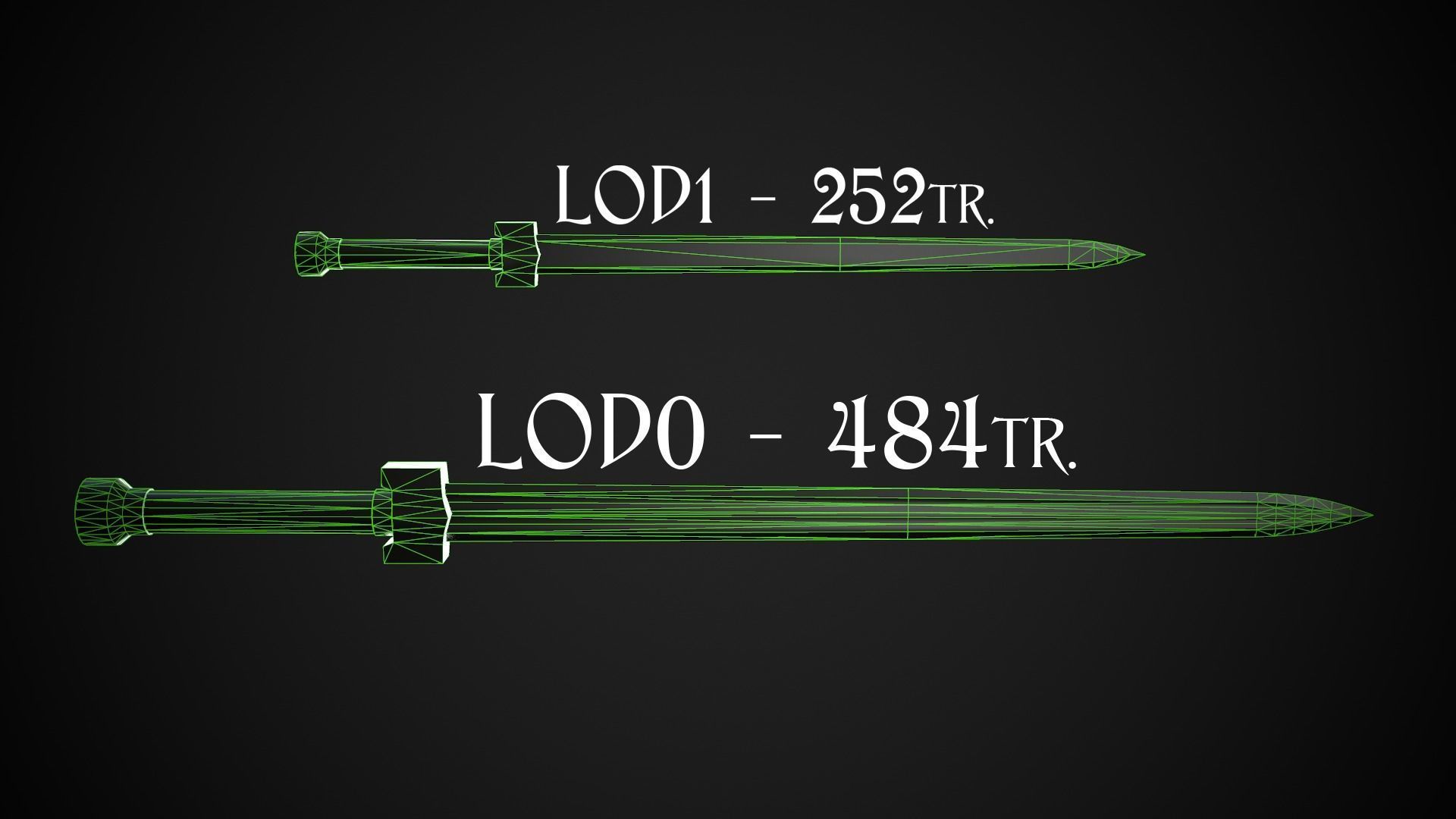 Sword A4 Low-poly 3D model_6