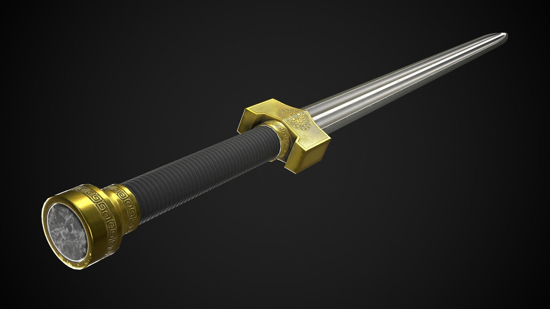 Sword A4 Low-poly 3D model_4