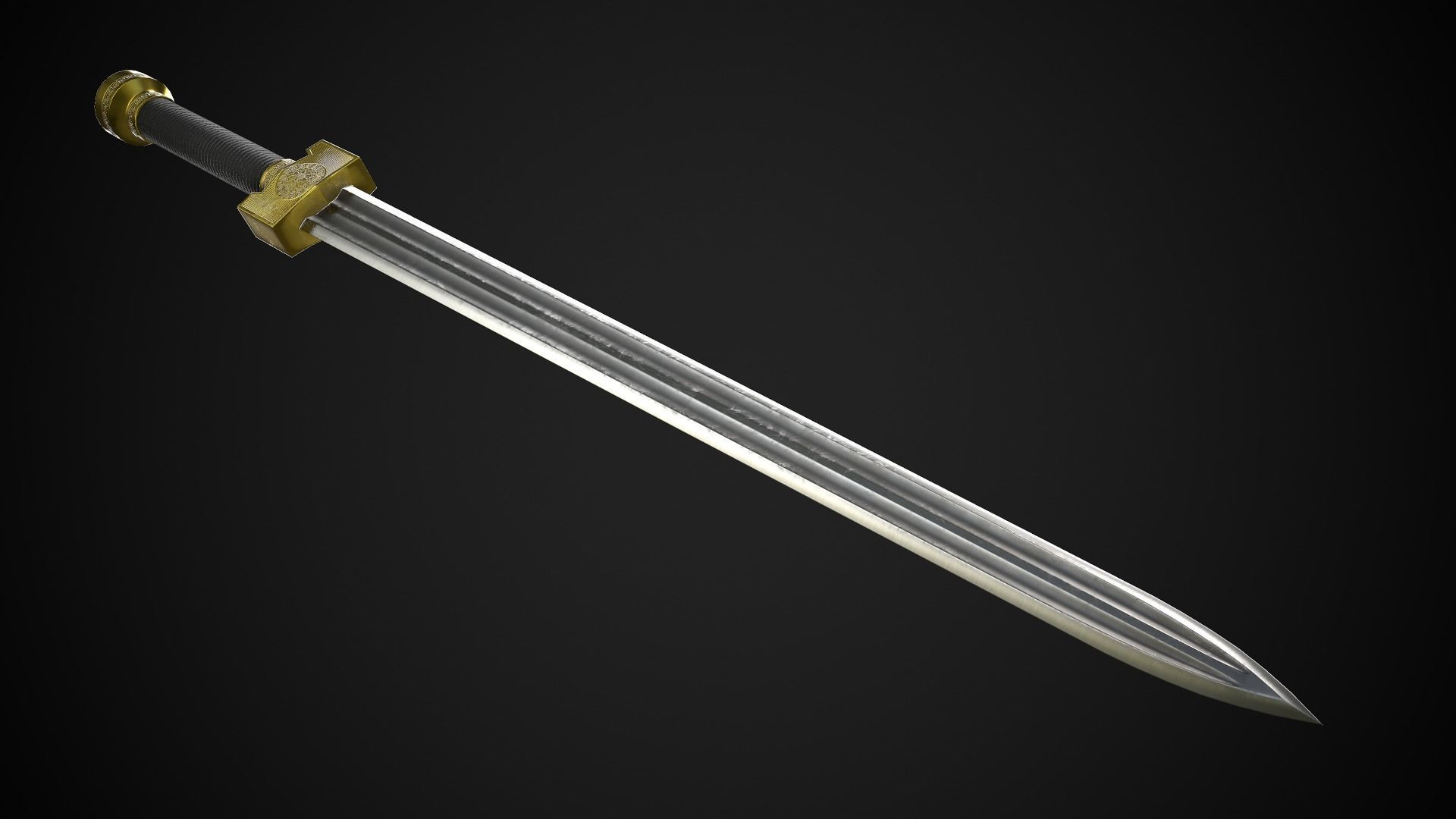 Sword A4 Low-poly 3D model_3