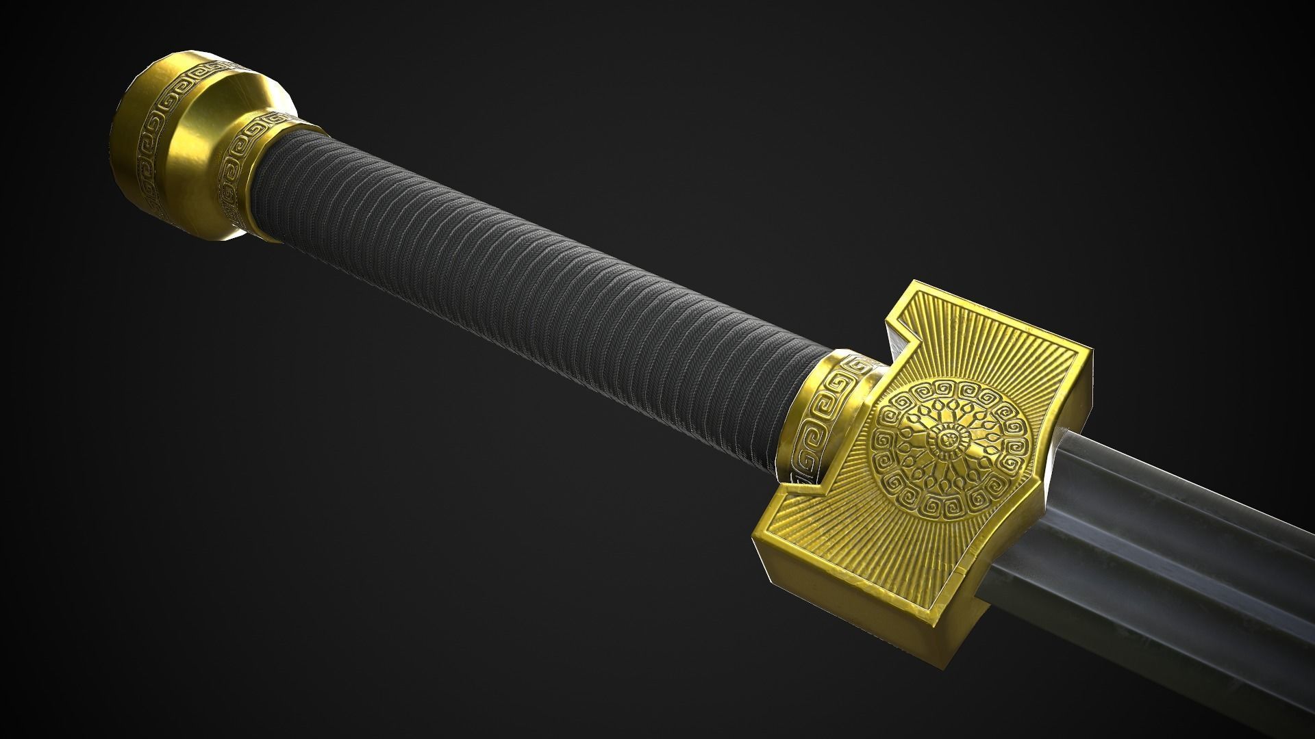 Sword A4 Low-poly 3D model_5