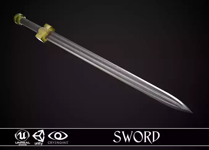 Sword A4 Low-poly 3D model