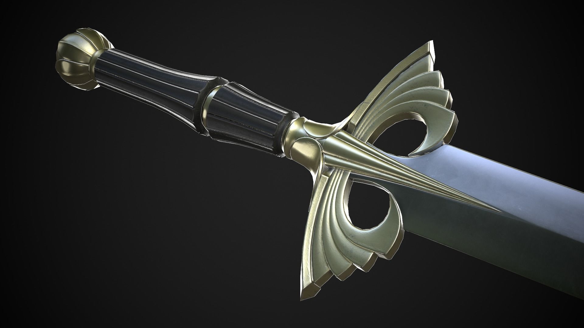 Sword A5 Low-poly 3D model_5
