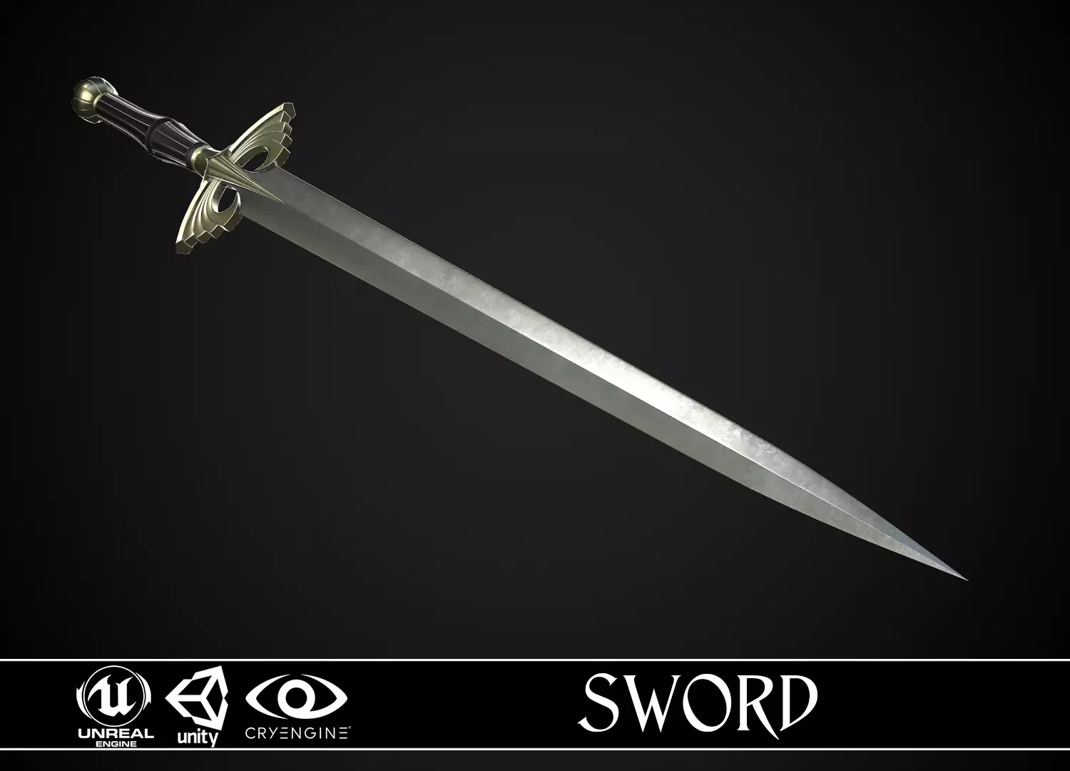 Sword A5 Low-poly 3D model_0