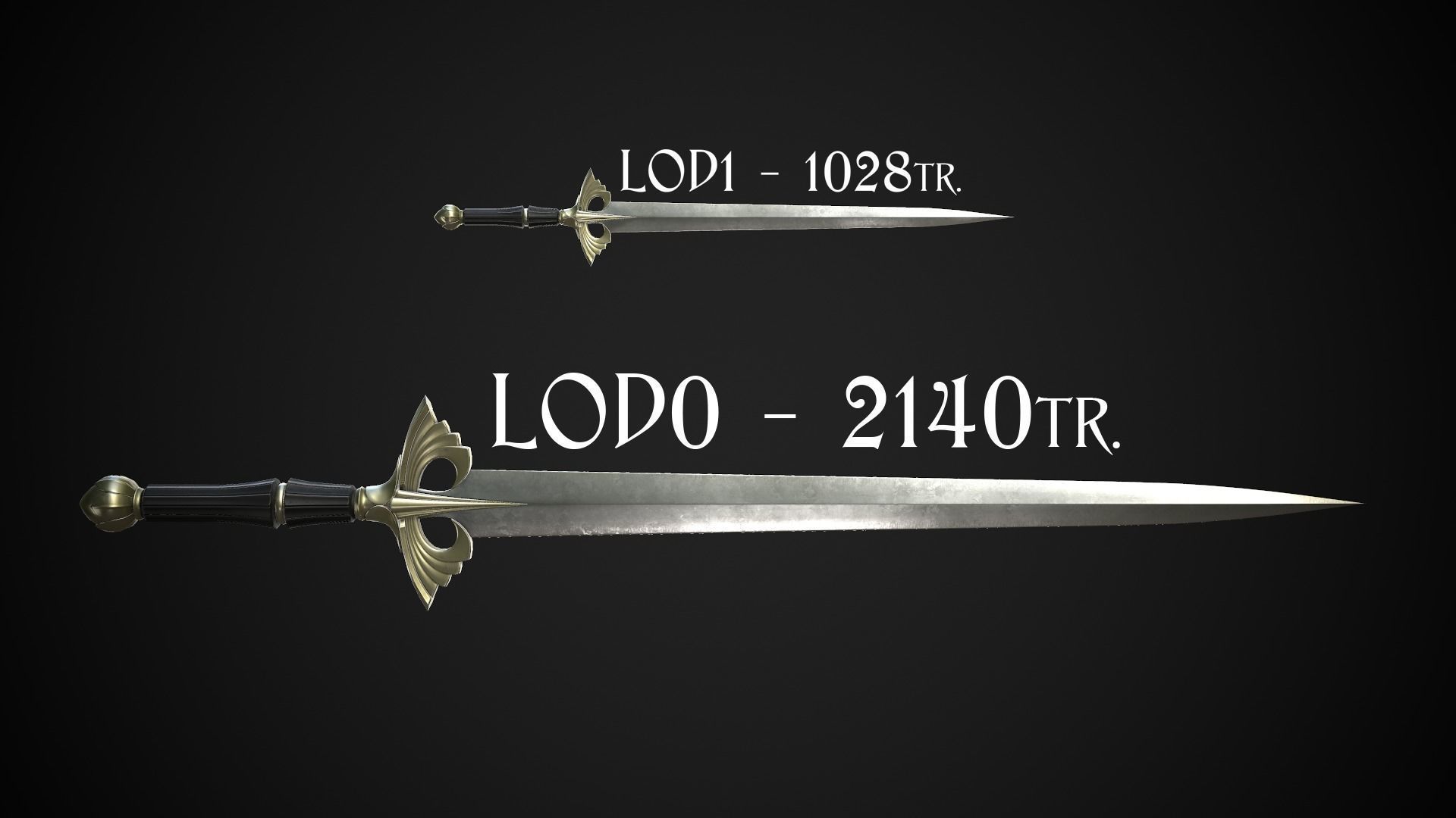 Sword A5 Low-poly 3D model_1