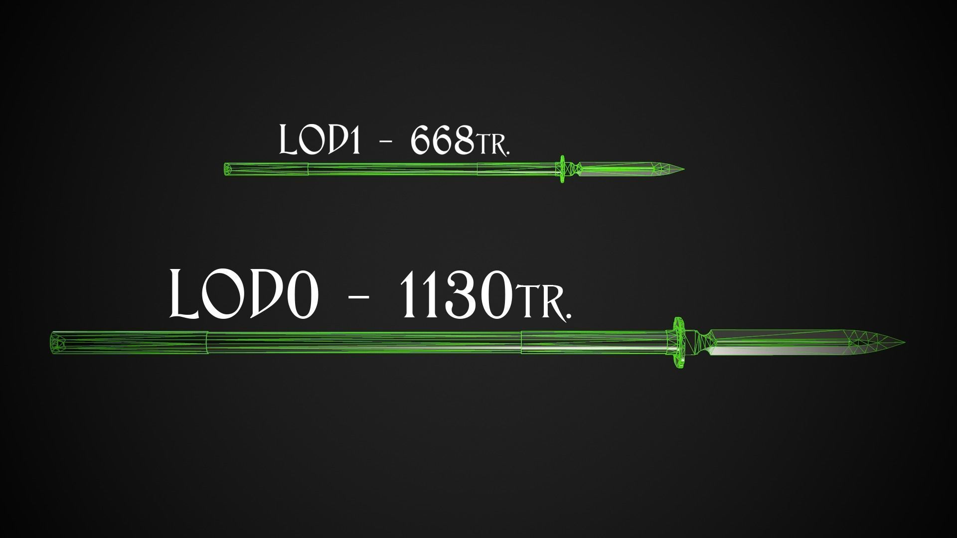 Spear and Glaive A1 Low-poly 3D model_9