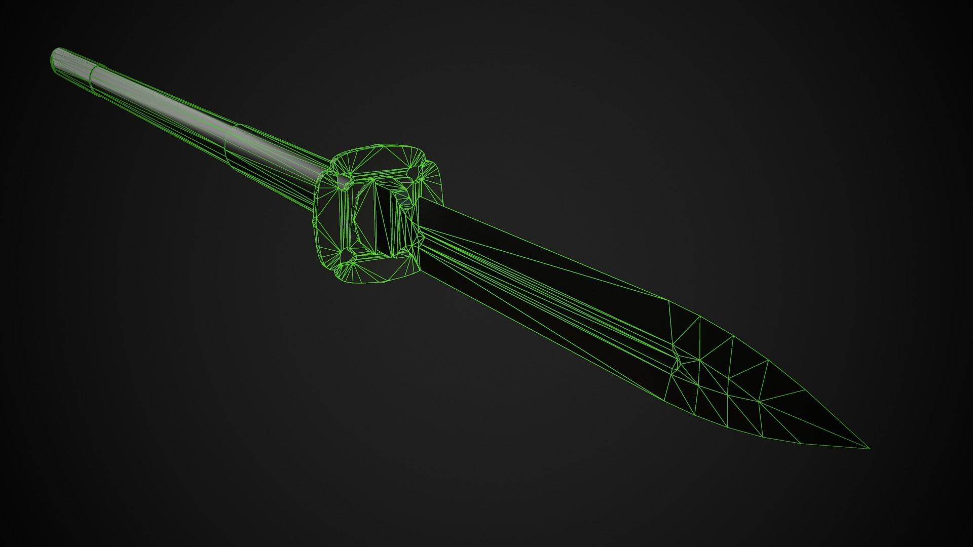 Spear and Glaive A1 Low-poly 3D model_11