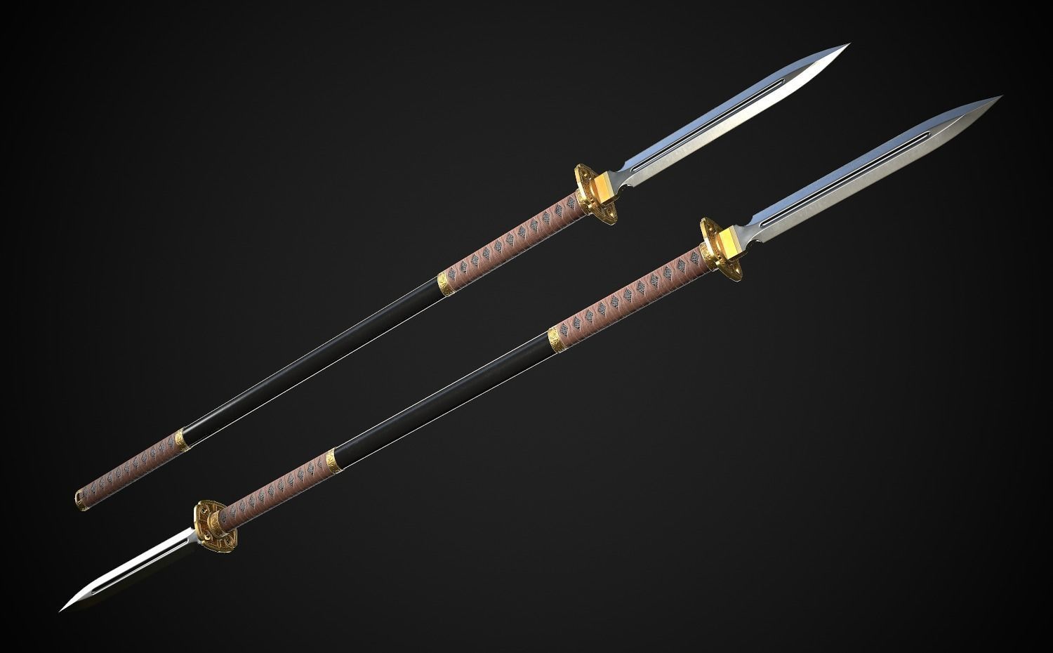 Spear and Glaive A1 Low-poly 3D model_1