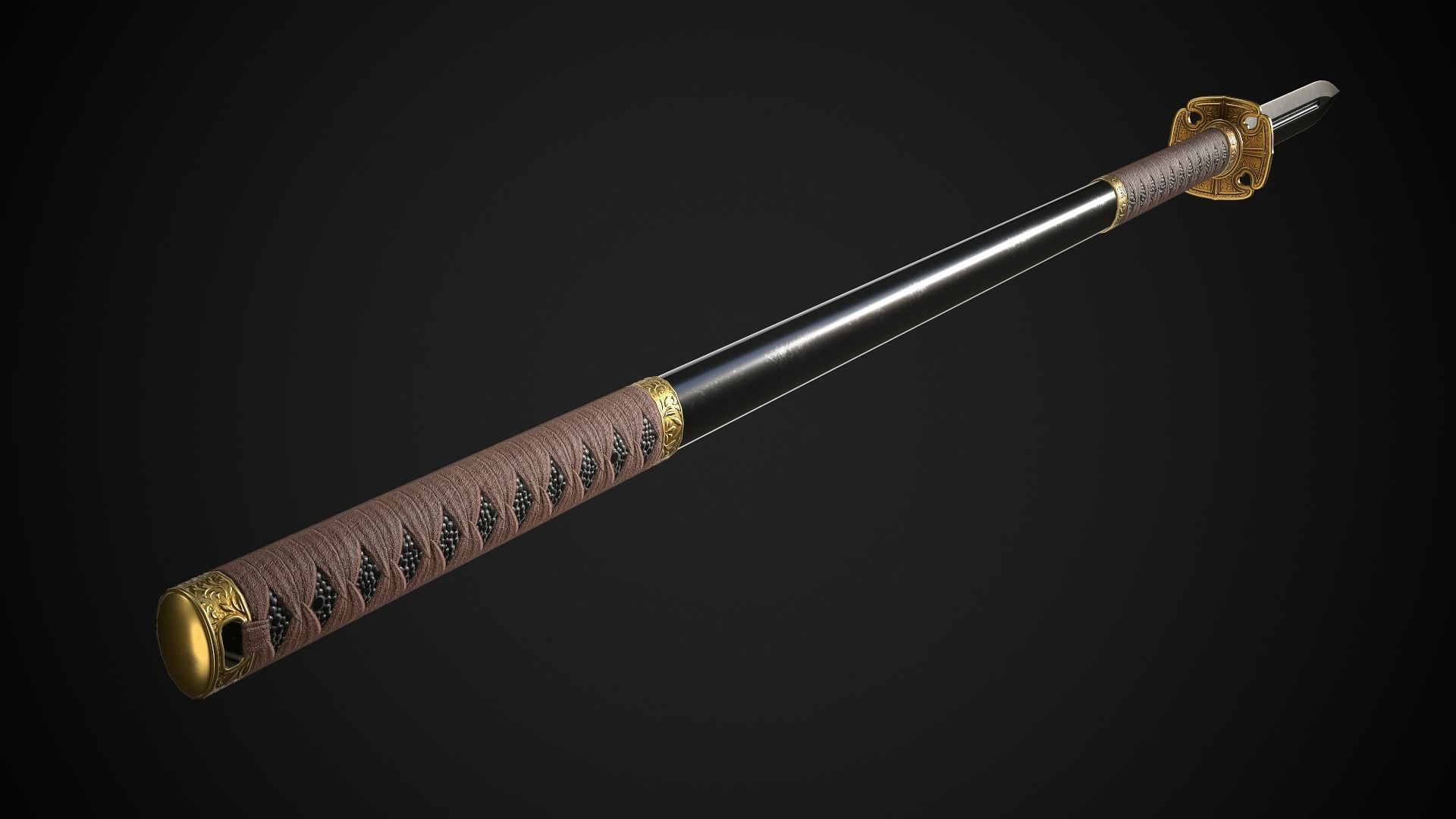 Spear and Glaive A1 Low-poly 3D model_6