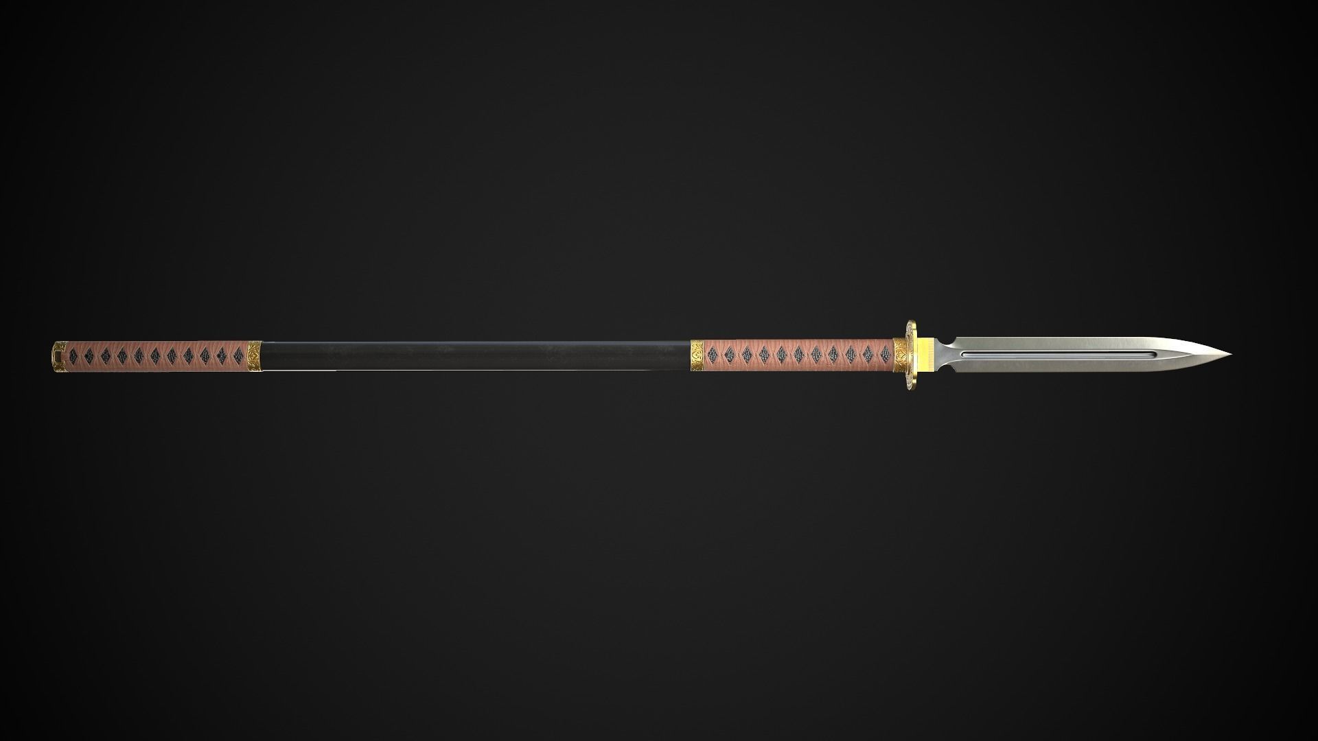Spear and Glaive A1 Low-poly 3D model_4
