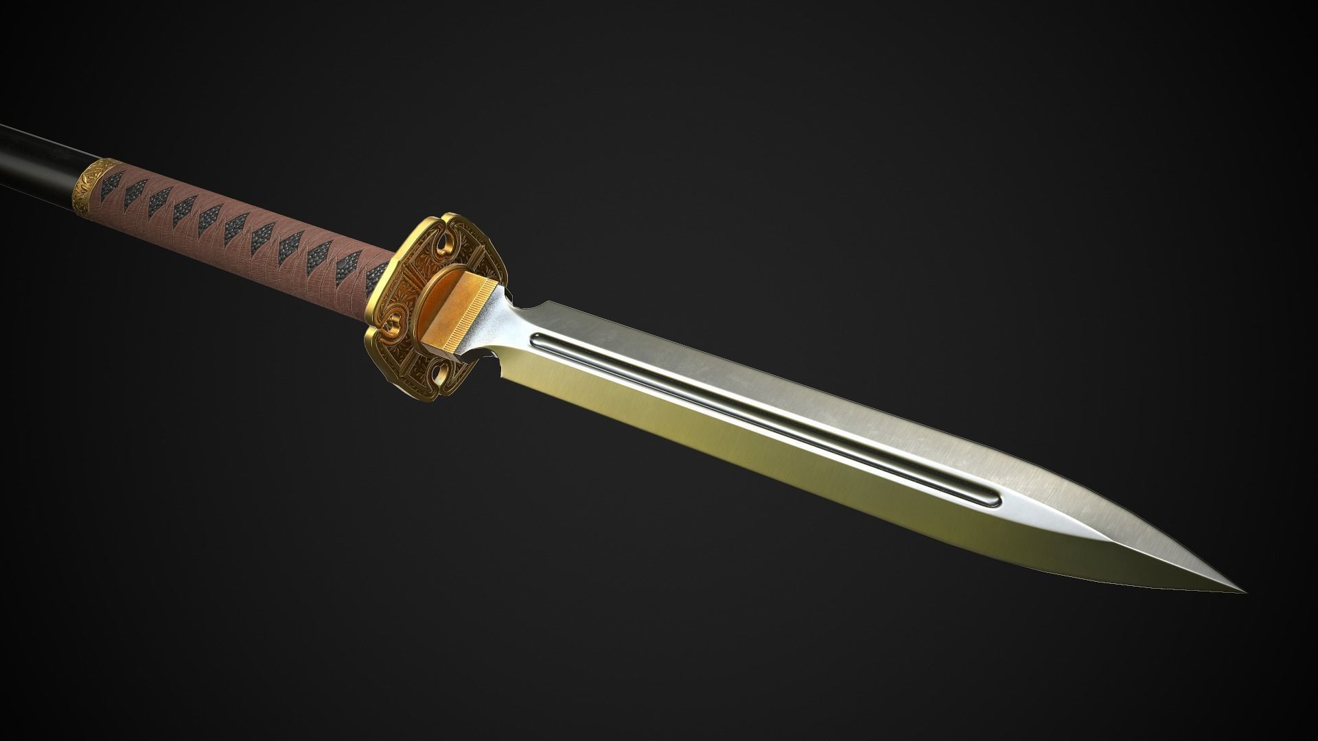 Spear and Glaive A1 Low-poly 3D model_7