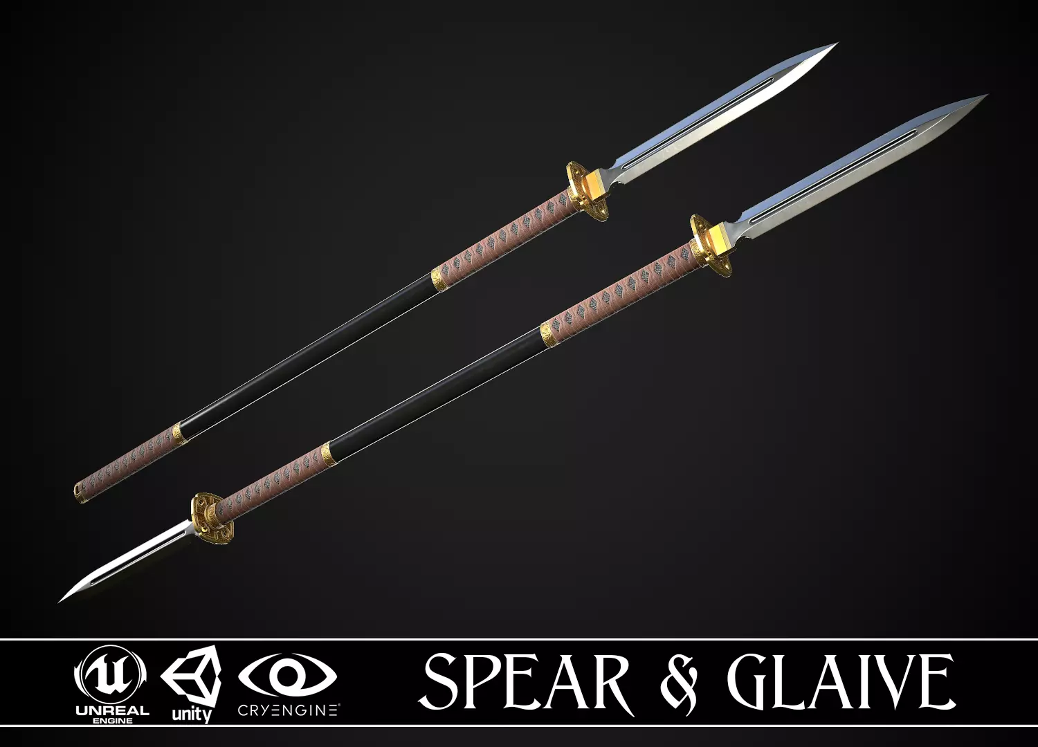 Spear and Glaive A1 Low-poly 3D model_0