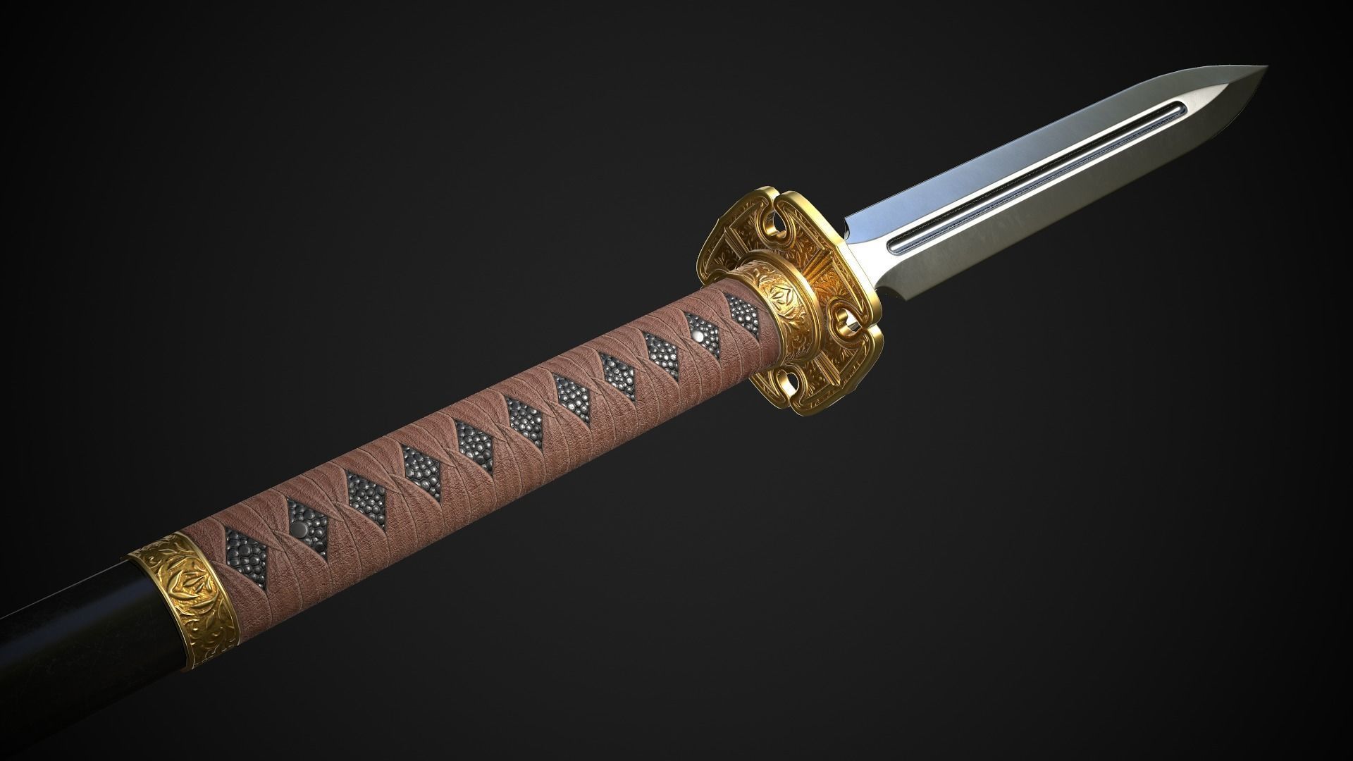 Spear and Glaive A1 Low-poly 3D model_8