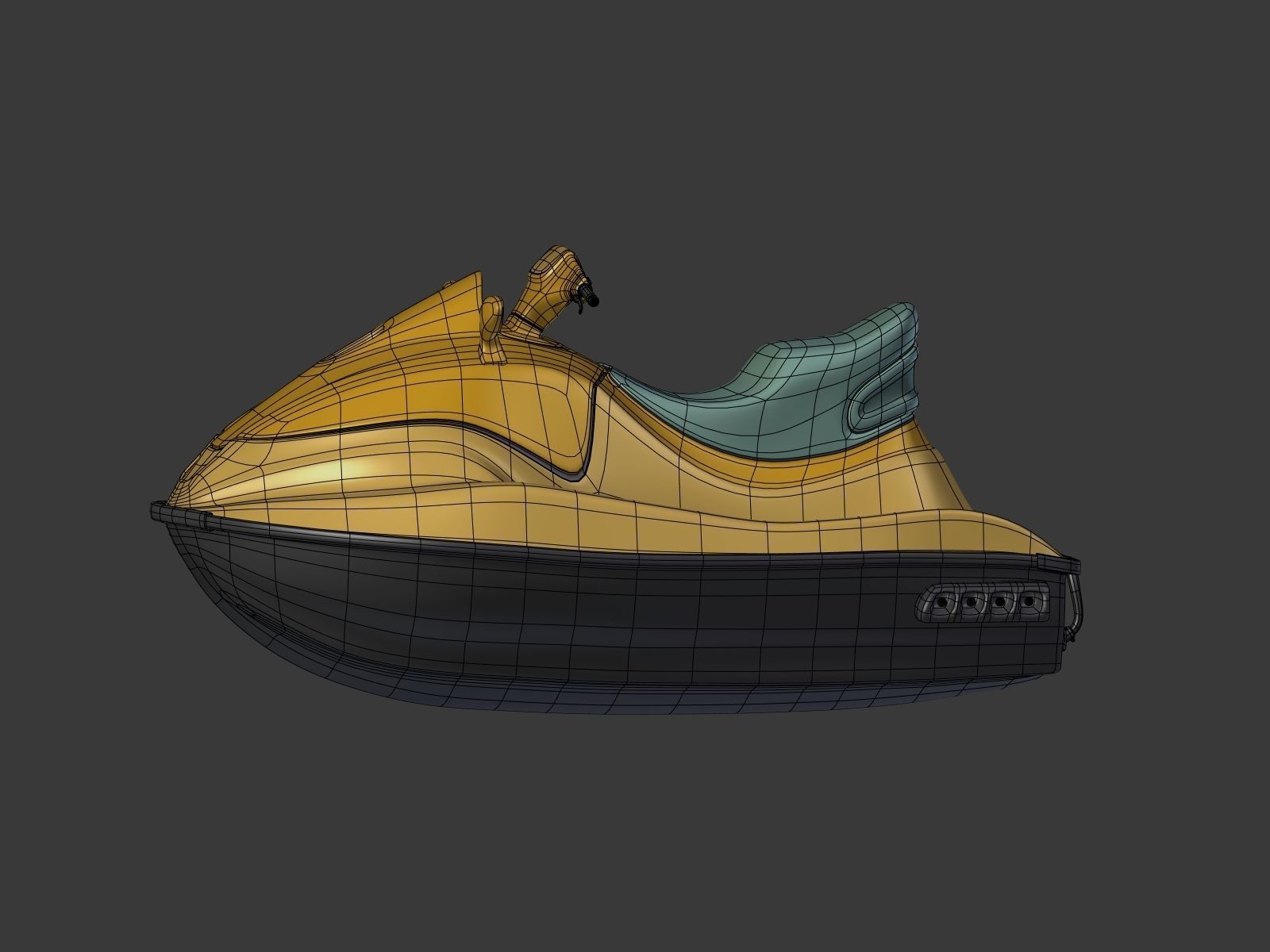 Cartoon Jet Ski Low-poly 3D model_4